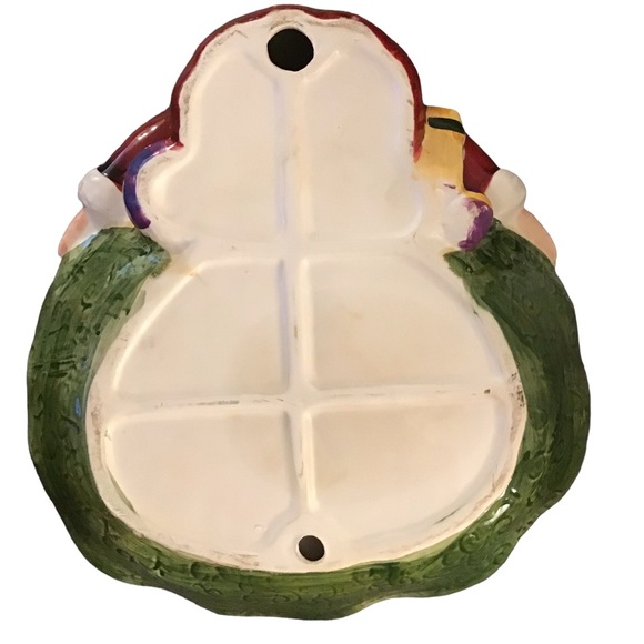 CHRISTMAS Serving/Cookie Dish 3-D Sculpted Ceramic Glossy Diameter 11” - Picture 6 of 6